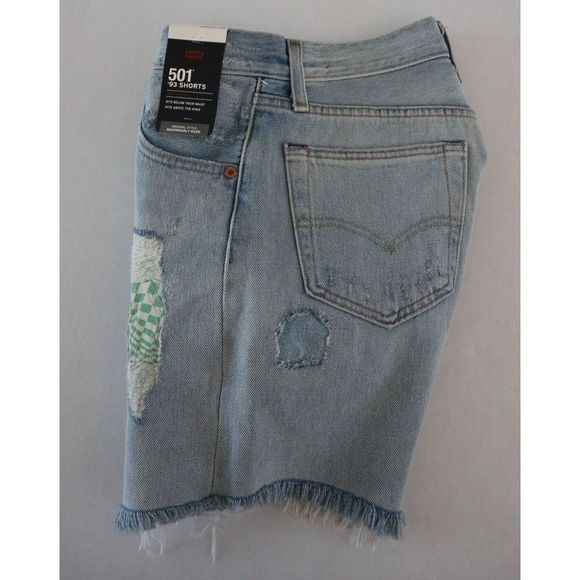 Levi's 501 '93 Men's Sz 28 Blue Paint By Numbers Cutoff 7" Denim Jean Shorts $70 - Picture 4 of 7
